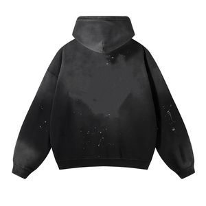 Fabricante personalizado Baggy Plain Thick 430gsm Boxy Blank 100% algodón Fleece Heavyweight recortada de gran tamaño Sun Fade Hoodie para hombres - Product Image 5