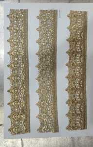 Custom Made for Heavy Dresses Machine Embroidered <b>Ribbons</b> & Laces in Ethnic Indian Laces for Wedding Dresses with Sequins Work. - Product Image 3