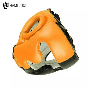 Vente en gros de logo et d'impression personnalisés de haute qualité Protège-tête de combat en cuir de vachette professionnel - Product Image 2