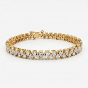 Fashion Sterling <b>Silver</b> <b>Bracelet</b> with Pear Cut Moissanite Diamond Elegant <b>Bangles</b> & <b>Bracelets</b> Collection - Product Image 1