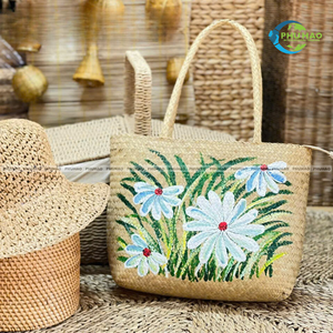 Rustic WATER HYACINTH HANDBAG with Decoration Handmade, Sustainable, and Hand <b>Bag</b> Ladies <b>Bag</b> for <b>Women</b> or <b>Beach</b> Days - Product Image 3
