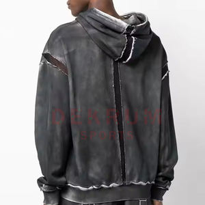 Sudadera con capucha desgastada del mejor diseño para la temporada de invierno Peso pesado Cómodo Manga completa Poliéster/Algodón Estampado sólido Invierno con capucha - Product Image 4