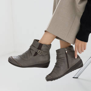 [JSHOE] Bottines Chelsea en cuir de chèvre véritable faites à la main, talon bas de 4,5 cm, bottes d'hiver confortables - Product Image 4