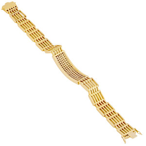 กำไลเพชรสำหรับผู้ชาย14K สีเหลืองทองห้าแถวประดับเพชรแบบมองไม่เห็นพร้อมการรับประกัน12เดือน - Product Image 4