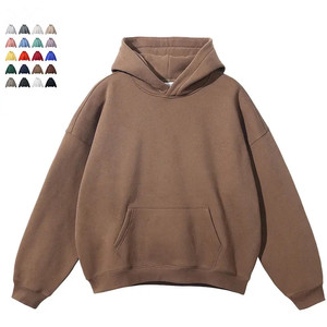 Sweat-shirts à capuche en coton uni surdimensionnés personnalisés pour l'hiver, pull-over unisexe, en vrac, grande taille, sweat-shirts pour hommes - Product Image 4