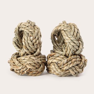 Ensemble d'anneaux de serviette en herbe de mer, décoration de table de mariage, herbe de mer naturelle, anneaux de serviette pour le dîner - Product Image 1