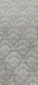 Broderie complète avec fil rose Tissu georgette en viscose Idéal pour les ensembles de mariée haut de gamme et les vêtements ethniques - Product Image 2