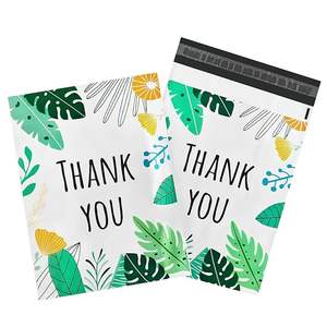 100 แพ็คขอบคุณ โพลีเมลเลอร์ แบ็กส์ 25x33 ซม. ซีลกาวในตัวกันน้ำทนต่อการฉีกขาดทนทาน 2.3M ใบไม้สีเขียวฮาวาย - Product Image 1