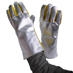 Gants de soudage en cuir respirants et résistants à la chaleur, couleur unie, pour l'extérieur – Meilleure vente de vêtements de travail - Product Image 6
