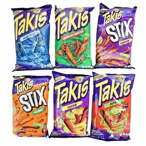 Fuego takis ชิปซีเรียลขนมสายสีน้ำเงิน