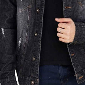 Veste en jean pour hommes avec logo personnalisé, vêtements d'extérieur confortables en jean à manches longues, vente directe en usine - Product Image 6
