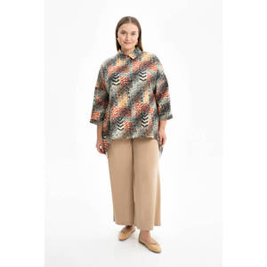 Blusa de Punto Asimétrica con Pliegues para Mujer, Top Casual de Manga Larga - Product Image 4