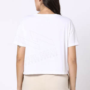 Service OEM, t-shirts courts à manches courtes pour femmes de haute qualité et durables, avec couleurs et logo personnalisés, tissu en coton/bambou - Product Image 3