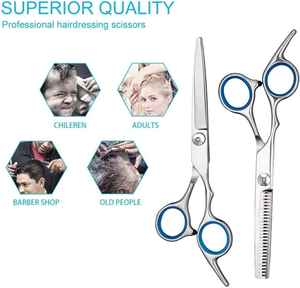 Ensemble de ciseaux de coupe et d'amincissement de cheveux professionnels QNQ Ciseaux de coiffure de beauté avec emballage - Product Image 6