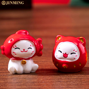 Custom Fiberglass Resin Crafts Lucky <strong>Cat</strong> Miniature Animal Statues Children's Party Car Suspension Decorative <strong>Sculptures</strong> - Product Image 1