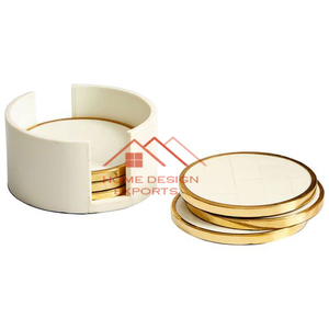L Dessous de verre de luxe Accessoires de décoration de table Métal au prix de gros Aluminium fini doré Meta - Product Image 2