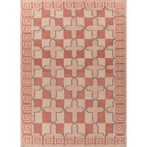 Alfombras Clásicas de Lana Alhambra en Rojo y Naranja con Patrón Geométrico Oriental Rectangular para Sala de Estar y Dormitorio - Modelo ADWL-13171 - Product Image 1