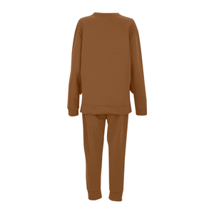 Conjunto de sudaderas y pantalones de chándal para mujer a precio barato al por mayor, conjunto de sudaderas y pantalones de color sólido de temporada de invierno a la moda - Product Image 4