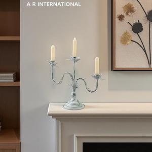 Bougeoir décoratif en fer rose avec fil à 3 bras pour Pâques, la Saint-Valentin, Noël, cadeaux - Product Image 3