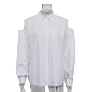 Boutique venta al por mayor otoño nueva elegante y romántica franela impresa estilo fino borla de talla grande camisa de moda para mujer - Product Image 5