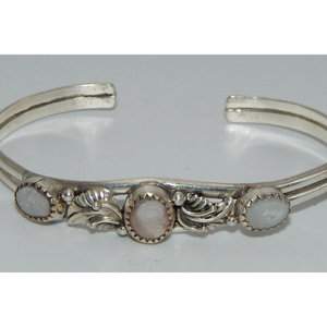 Stile vittoriano. 925 braccialetto di perline in argento Sterling con opali bianchi - Product Image 1