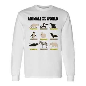 Camiseta de Manga Larga con Diseño Promocional Elegante de Animales Lindos del Mundo - Product Image 1