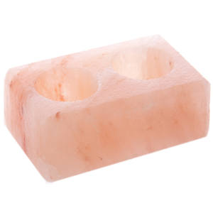 Forma rectangular de sal del Himalaya, portavelas de dos agujeros, forma rectangular de sal rosa, luz de té de dos agujeros, té de sal de dos agujeros - Product Image 6