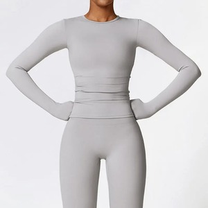 Conjunto de Yoga de 2 piezas, trajes de entrenamiento, ropa deportiva para Fitness, chándal de gimnasio, mallas de cintura alta, Sujetador deportivo, ropa atlética, ropa de mujer - Product Image 5