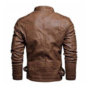 Kivotech-Chaqueta de piel auténtica Premium para hombre con cuello levantado y diseño de cremallera, chaqueta de moda - Product Image 2