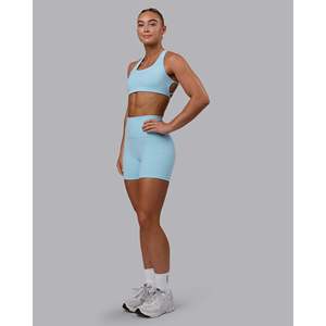 Shorts Fusion para Mujer, Cintura Ultra Alta, 4 Bolsillos, Color Azul Glaciar - Product Image 4