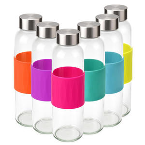 JM Atacado Garrafas De Água De Vidro Reutilizável Leakproof Hermético Cap Suco Drinkware BPA Livre Portátil Smoothie Beverage Container - Product Image 4