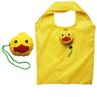 Sac de courses en polyester imprimé en sérigraphie, pliable, portable, réutilisable, avec logo personnalisé et design créatif de chiot de dessin animé