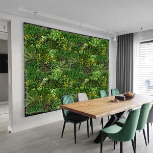 Pq96 Ruopei panneau mural d'herbe fournisseur en gros toile de fond de verdure 1*1m panneau mural vert artificiel mixte pour la décoration intérieure - Product Image 2