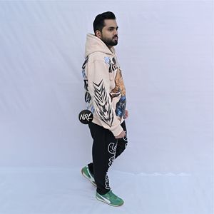 Streetwear surdimensionné 100% coton personnalisé, surdimensionné, survêtement à capuche en deux pièces avec survêtement à manches longues - Product Image 3