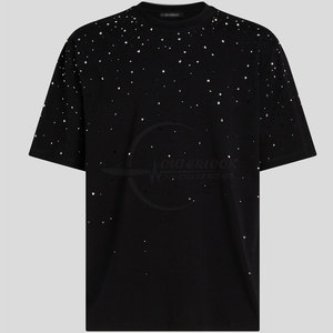 Mejor precio Low Moq Camisetas para hombres Street Wear Camisetas con estilo Media manga Rhinestone Camiseta para hombres - Product Image 3