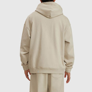 Sudadera con capucha de algodón 300 gsm 100% para hombre, Sudadera con capucha personalizada de talla grande para hombre, jersey de lana con hombros caídos y logotipo - Product Image 4