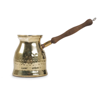 Gran oferta, cafetera turca, cafetera árabe, cafetera grabada de Metal sólido, Latón chapado en cobre, estufa, cafetera superior, juego completo