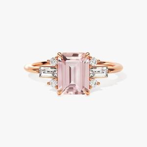 Bague de mariage en quartz rose, argent sterling 925, style bohème, tendance, faite à la main, certifiée, cadeau pour maman - Product Image 3