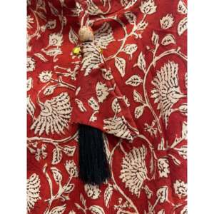 Pantalones Harem de Cintura Alta para Mujer, Diseño Floral SIENNA, Decoración con Borlas, Cintura Elástica, Transpirables, Estilo Cargo de Algodón - Product Image 5