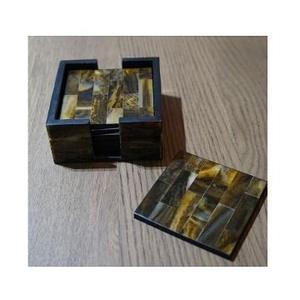 Sous-verres de table en corne de buffle naturelle, faits à la main, accessoires rustiques pour boissons, haute qualité - Product Image 2