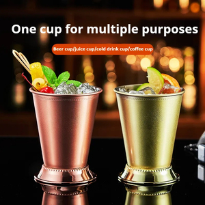 Copa Julep de menta de cobre sólido, accesorios para bebidas chapados en oro, opción económica - Product Image 2
