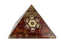 Pyramide d'orgone en cornaline faite à la main pour la guérison Reiki, géométrie sacrée de Metatron pour la vitalité, l'énergie et l'équilibrage des chakras