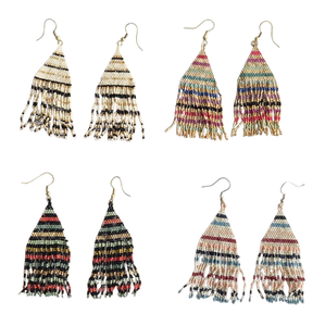 Diseño de moda Tiras multicolores Delicas Miyuki Beads Made 6cm de largo Pendientes ligeros para mujer Disponibles en cantidad a granel - Product Image 1