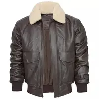 अनुकूलित स्टाइलिश उच्च गुणवत्ता सर्दियों भेड़ चमड़े फैशन विंटेज असली लेदर जैकेट गर्म आदमी चमड़े की जैकेट कोट