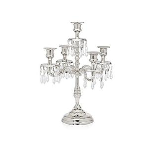 Candelabro de Metal de 5 Brazos en Oferta para Decoración del Hogar y Bodas, Candelabro de Pie con Acabado Plateado, Artesanía - Product Image 2