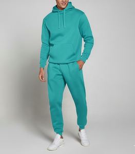 Casual Custom Logo Tracksuits With Hood Plain Hoodie and Joggers Set for Men Heavy Weight Cotton Fleece <b>Drop</b> Shoulder Oversize - Product Image 5