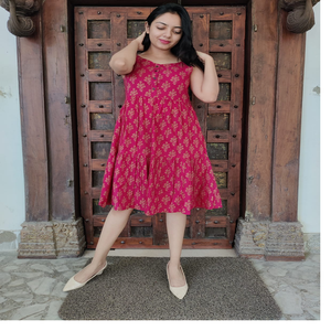 knee length dresses for ladies Dress Modern Puff-Sleeve Retro A-Line ONE-PIECE – ARCANA ARCHIVE