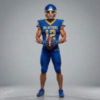 Maillot de football américain bleu personnalisé pour homme adulte, pantalon rembourré, uniforme d'équipe numéro 12, vêtements de sport respirants, OEM ODM