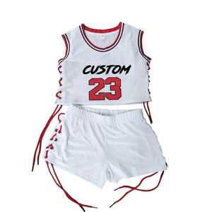 Sports personnalisés grande taille été sans manches polyester Biker Shorts ensembles pour femmes deux pièces ensemble vêtements haut court 2 pièces ensemble - Product Image 2