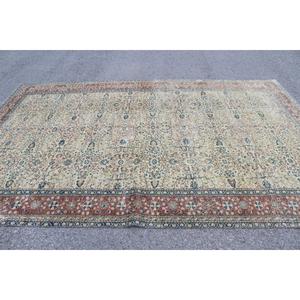 Tapis vintage surdimensionné 7,3x11,5 pi (224x350 cm), tapis turc en laine bleu camouflage - Product Image 3